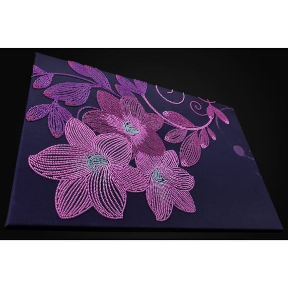 Embroidery Bead Kit Miniart Crafts 55034 Lily Flowers DIY Floral Handmade Decor - Picture 4 of 7